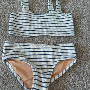 Crewcuts Navy and White Striped Kids Bikini